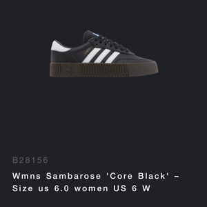 AUTHENTIC Black adidas sambarose size 6. BOUGHT THEM ON GOAT.